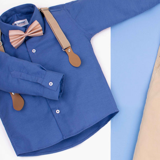 Baby Boy 4 Piece Set Blue / Skin Formal Set