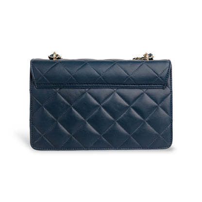 Flora Quilted Crossbody Leather Bag- tanbrown