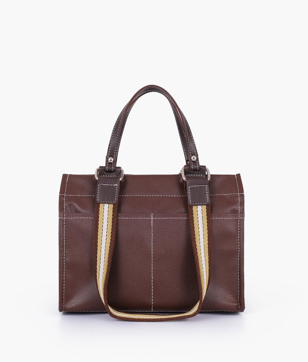 RTW Creation - Brown dual-pocket mini tote bag