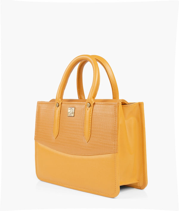 RTW Creation - Mustard crocodile satchel bag