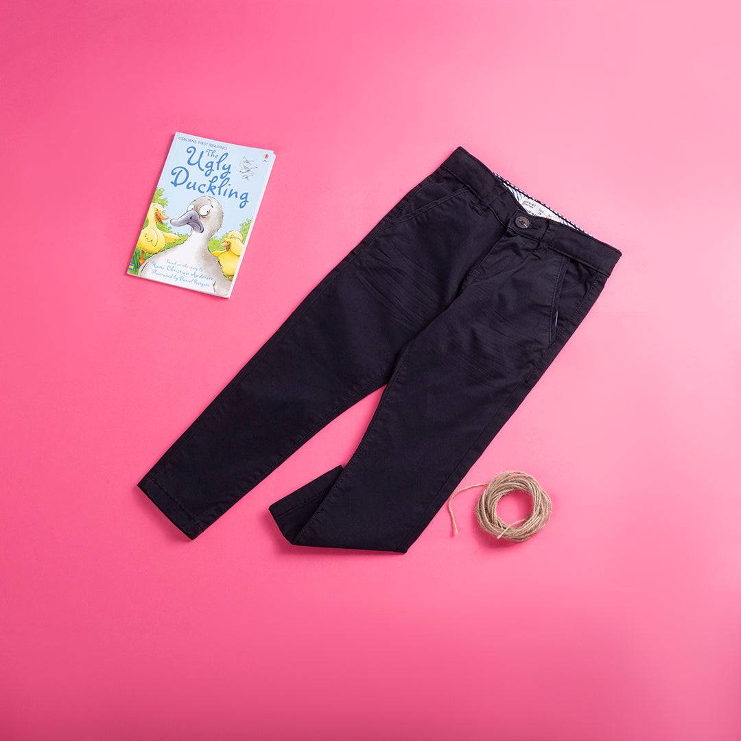 Boys Black Chinos Pant