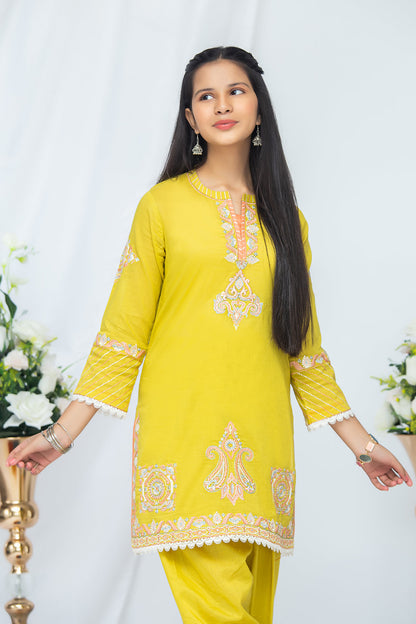 2PCS Jacquard Suit Shirt & Cotton Trouser SKU: EMB-057