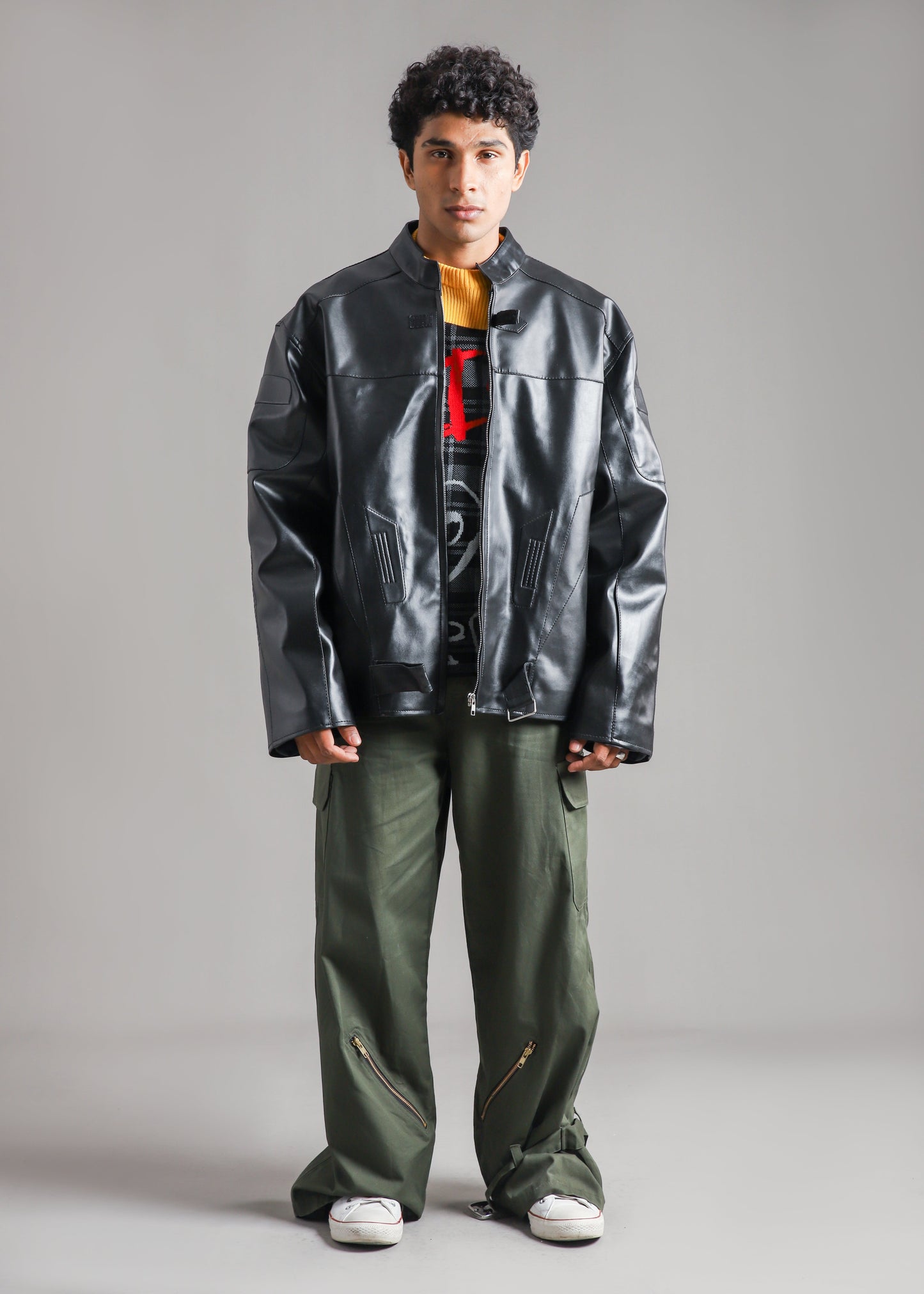 Olive Wide-Leg Cargo Pants