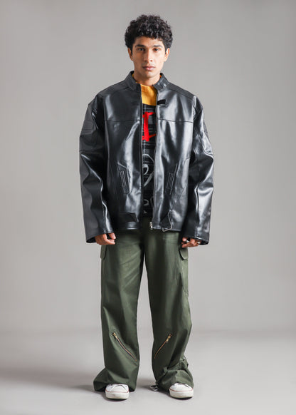 Olive Wide-Leg Cargo Pants