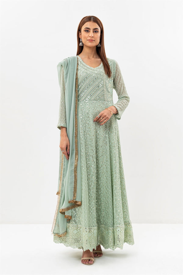 Manahils Stitched Formals Az 01-Aqua
