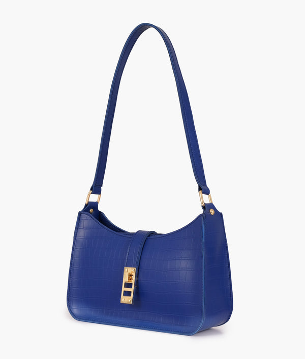RTW Creation - Blue crocodile baguette bag