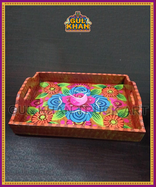 Tray  (Wooden Hand Painted) Design 8001