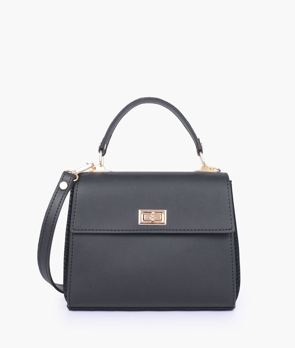 RTW Creation - Black criss-cross top-handle bag