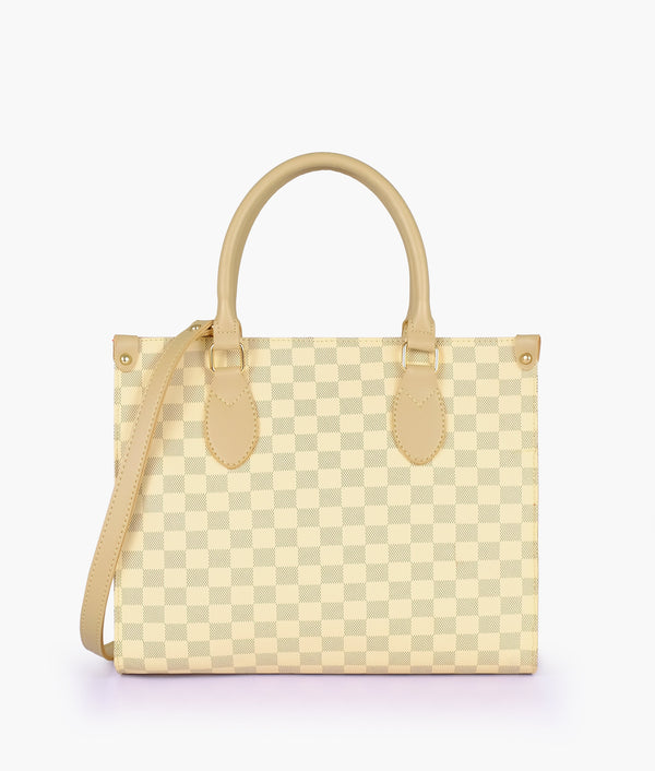 RTW Creation - Off-white checkered everywear handbag