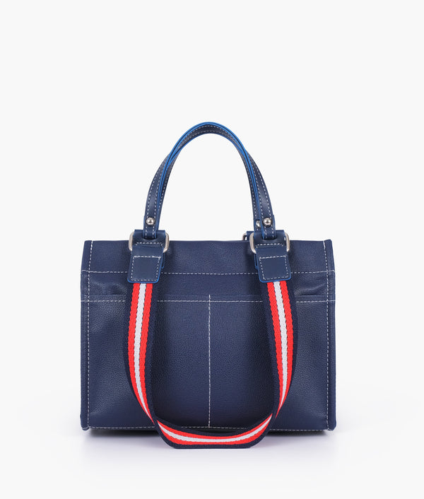 RTW Creation - Blue dual-pocket mini tote bag
