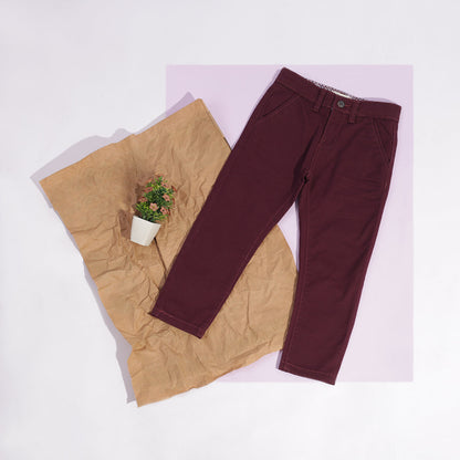 Boys Mahroon Chinos Pant