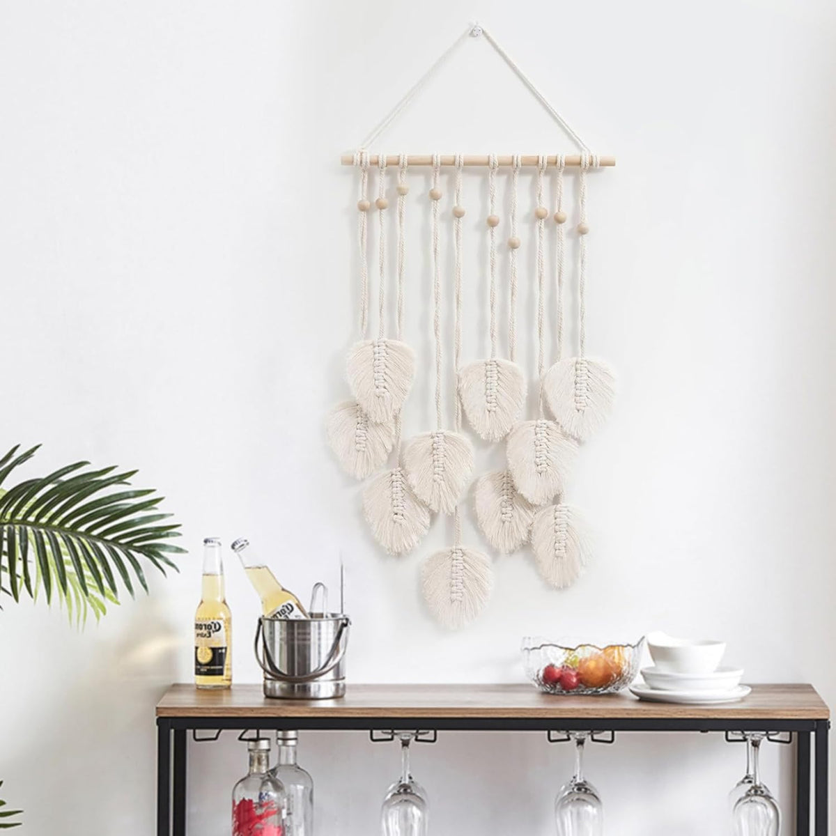 Handmade Macramé Leaf Wall Hanging – Boho Wall Décor