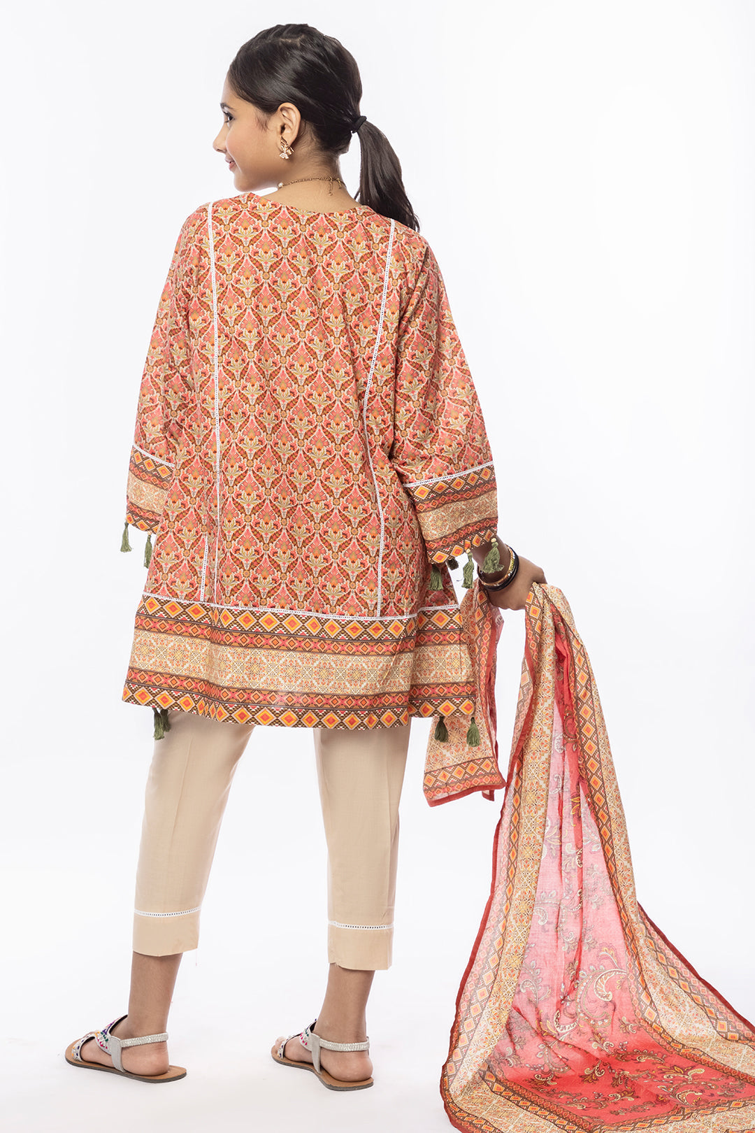 3PCS Digital Printed Lawn Shirt, Dupatta & Cotton Trouser SKU: SFRK-012