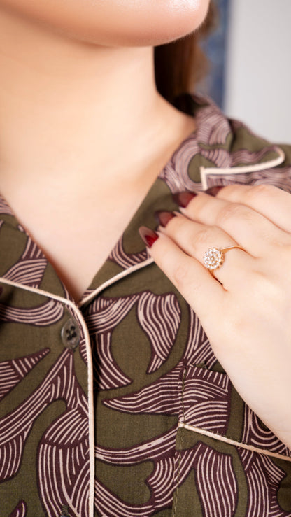 Olive Pattern PJ Set