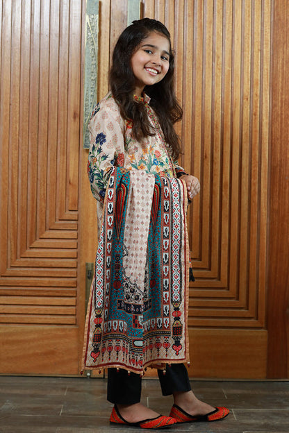 3PCS-075 Digital Printed Embroidered Lawn Shirt, Dupatta & Cotton Trouser