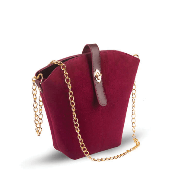 Bag X Bucket Suede Maroon