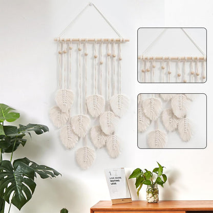 Handmade Macramé Leaf Wall Hanging – Boho Wall Décor
