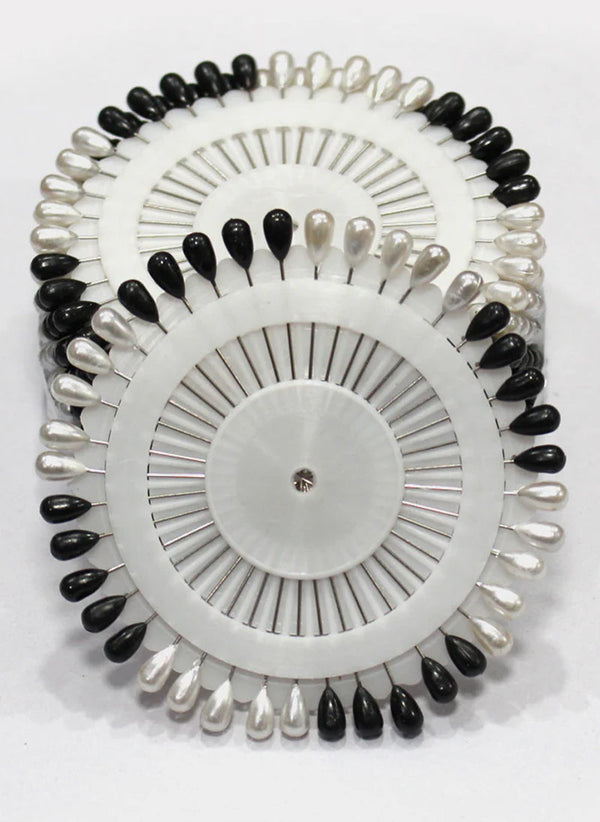 Hijab Ul Hareem Ring Pins Big 40 Pcs Pkt Black & White