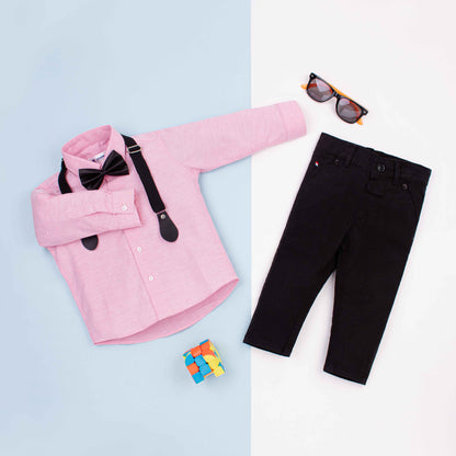 Baby Boy 4 Piece Set Pink / Black Formal Set