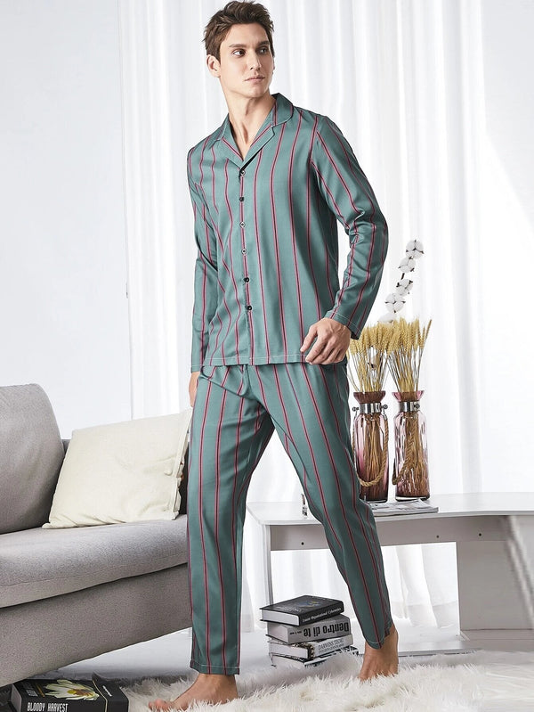 Studio By Arj Sebastian Men's Silky Satin Strip pajama set pjs, satin, full sleeve