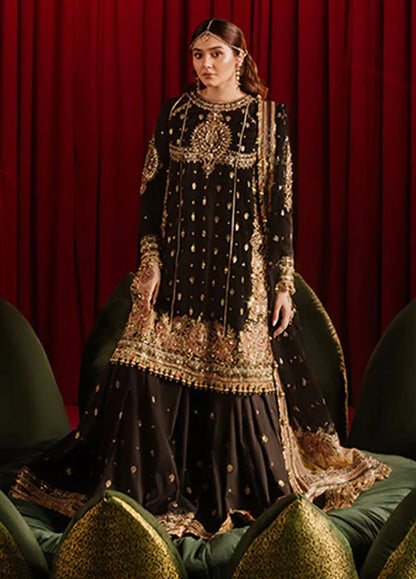 Mohsin Naveed Ranjha Embroidered Silk Suit Unstitched 3 Piece MNR24ZD Afreen - Luxury Collection