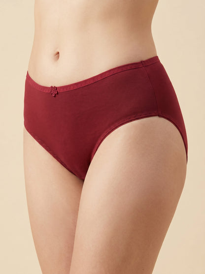 SILKIE Smart Fit, Soft Polyester Jersey Panty, Maroon