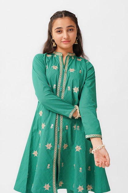 JK-PRT-009, Frock style Embroidery Dress