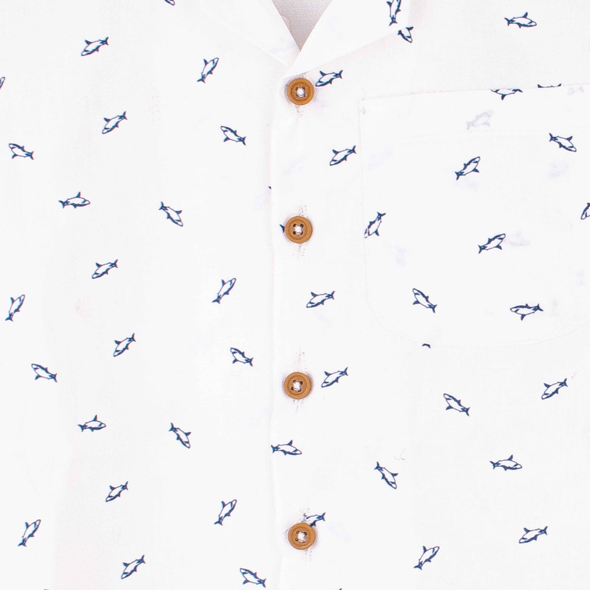 Baby Boy 2 Piece Safari Set White Shark Print
