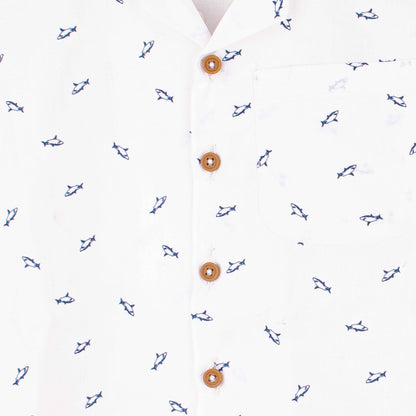 Baby Boy 2 Piece Safari Set White Shark Print