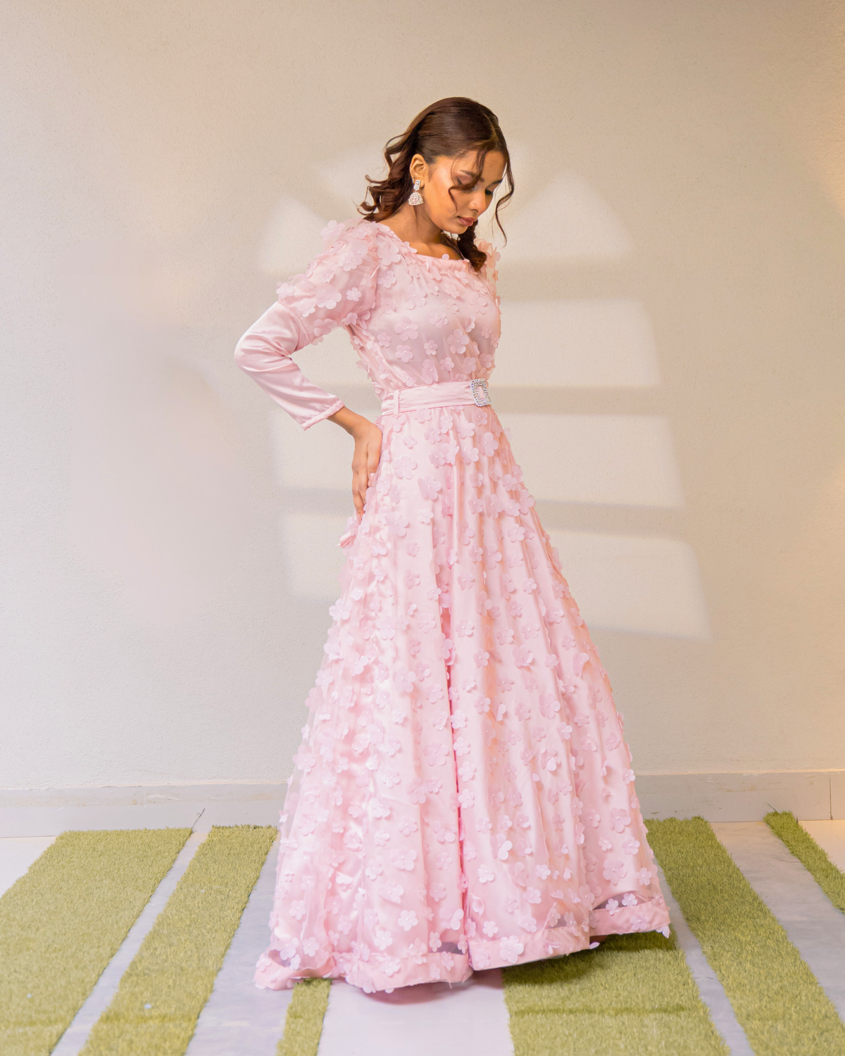 Pink Floral Bloom - A Bridgerton-Inspired Floral Gown - Made To Order