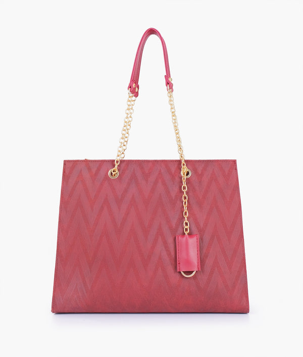RTW Creation - Maroon zig-zag pattern tote
