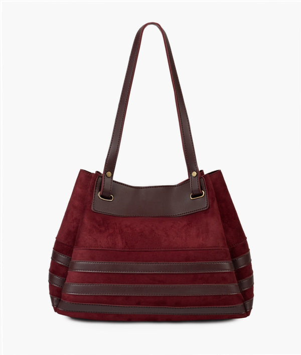 RTW Creation - Burgundy suede zebra tote bag