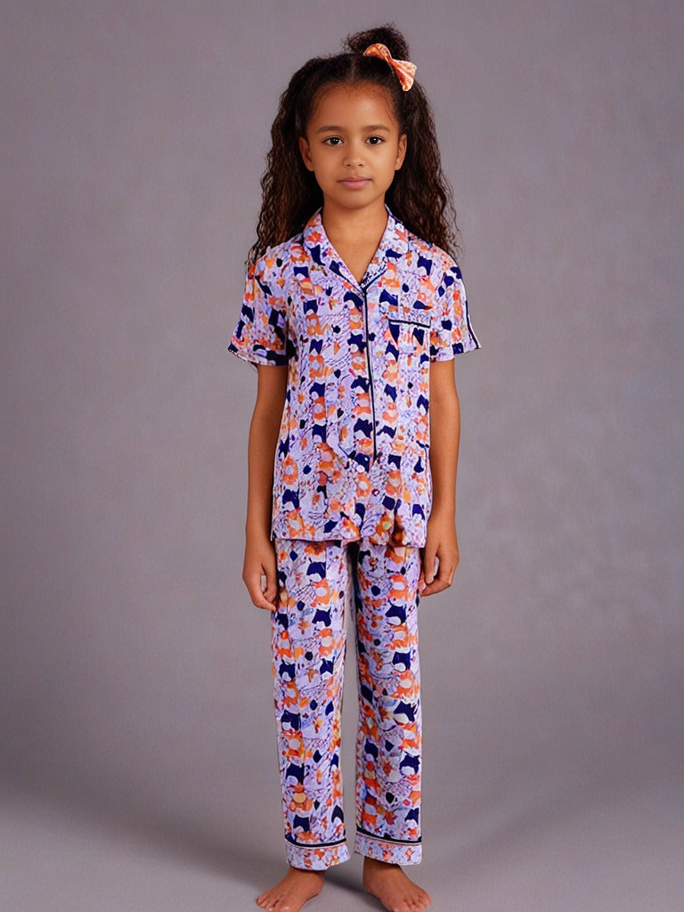 Kids klub cozy sleepwear breathable & light weight pajama set-animal-3