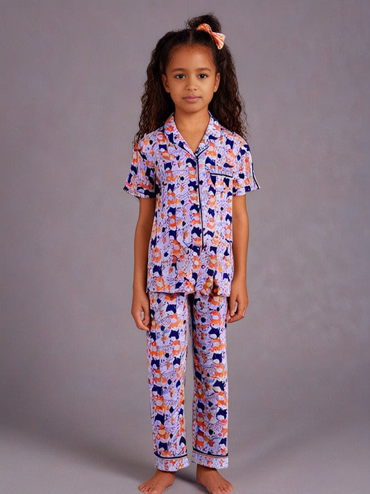 Kids klub cozy sleepwear breathable & light weight pajama set-animal-3