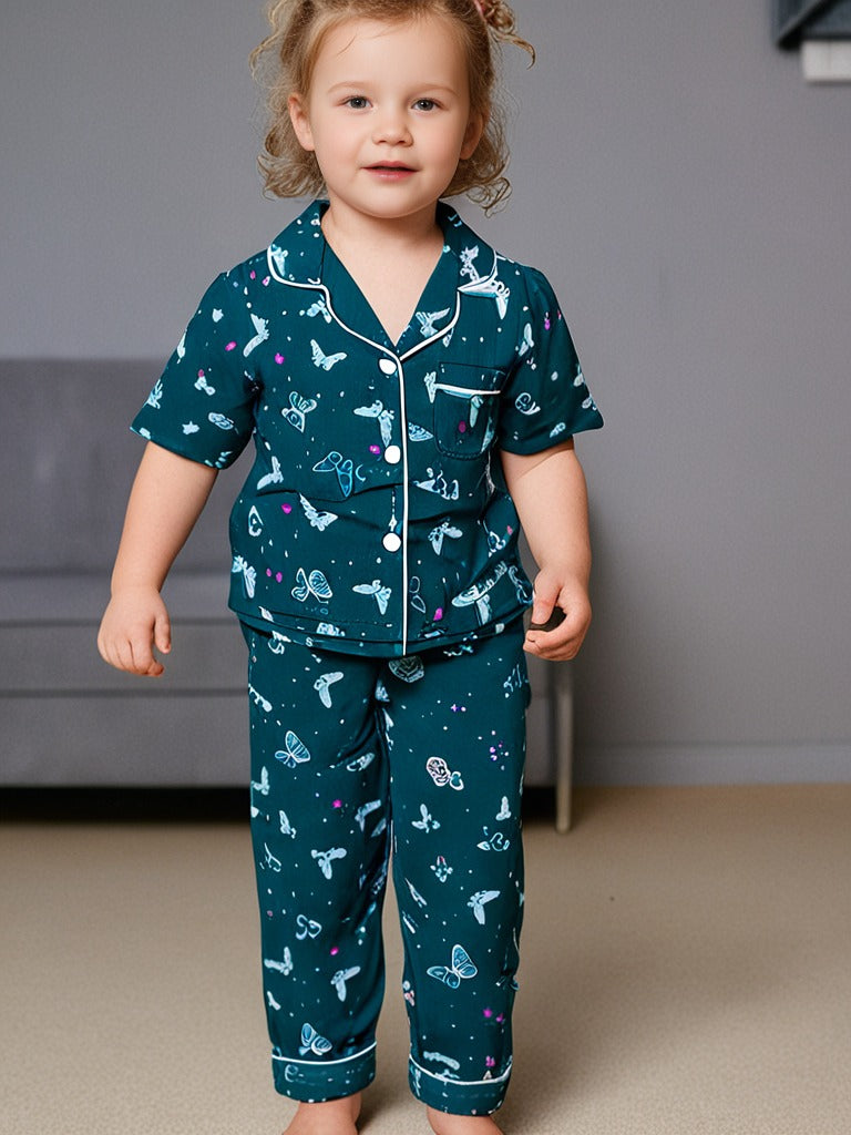 Kids klub cozy sleepwear breathable & light weight pajama set-animal; blue; green