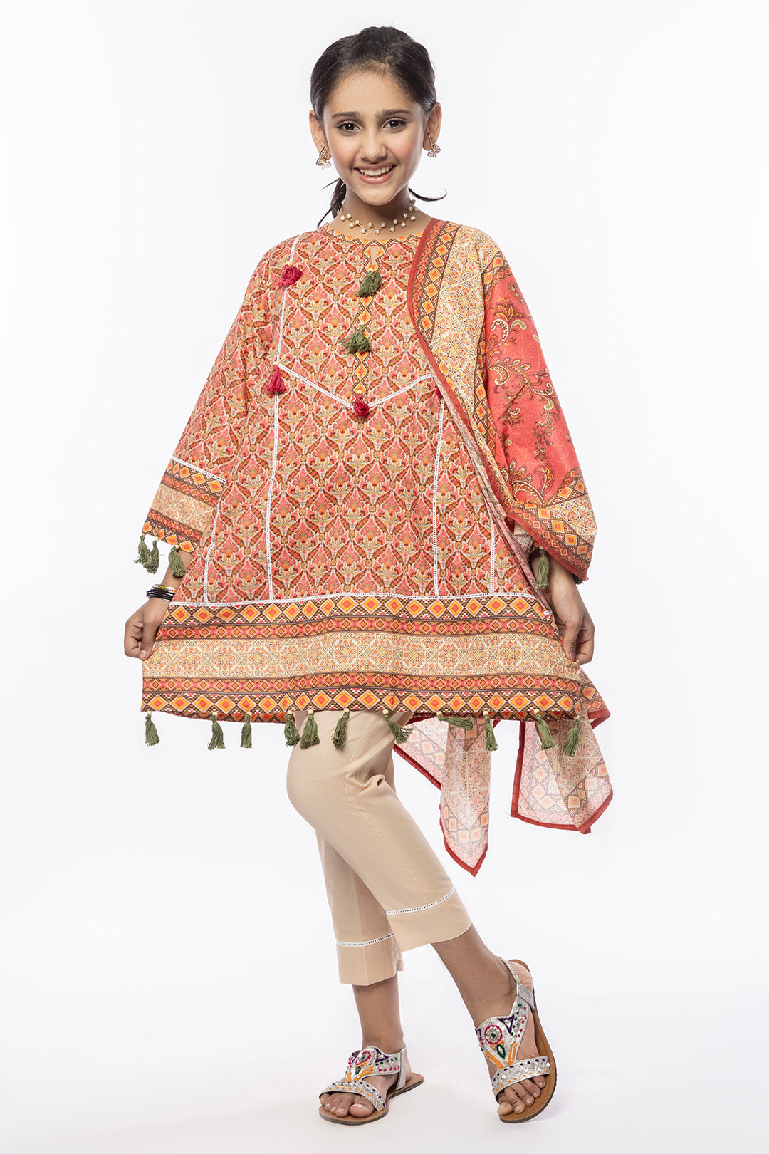 3PCS Digital Printed Lawn Shirt, Dupatta & Cotton Trouser SKU: SFRK-012