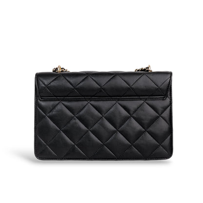 Flora Quilted Crossbody Leather Bag- tanbrown
