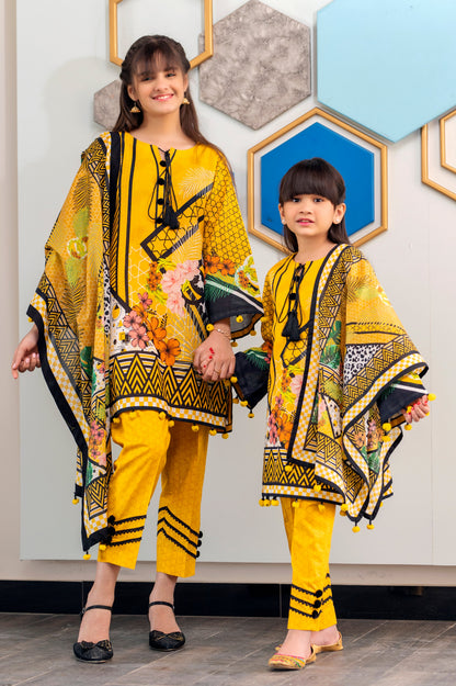 Girls Digital Printed Khaddar 3 Piece SKU: KHW-0006