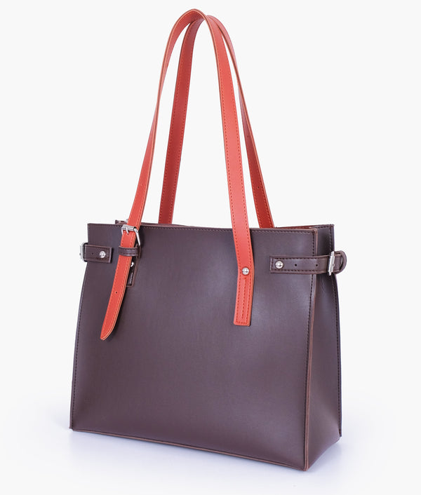 RTW Creation - Dark brown satchel tote bag