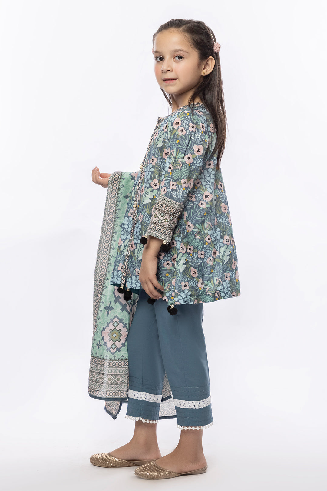 3PCS Digital Printed Lawn Shirt, Dupatta & Cotton Trouser SKU: SFRK-008
