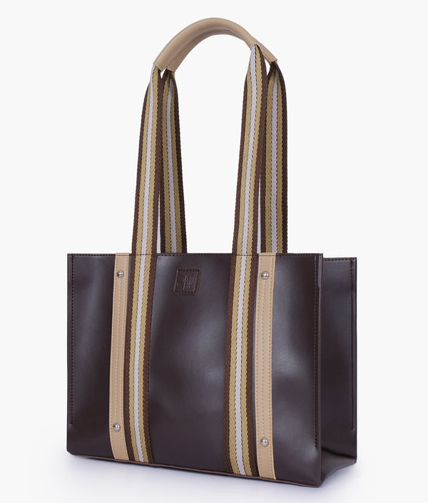 RTW Creation - Dark brown long strap tote bag