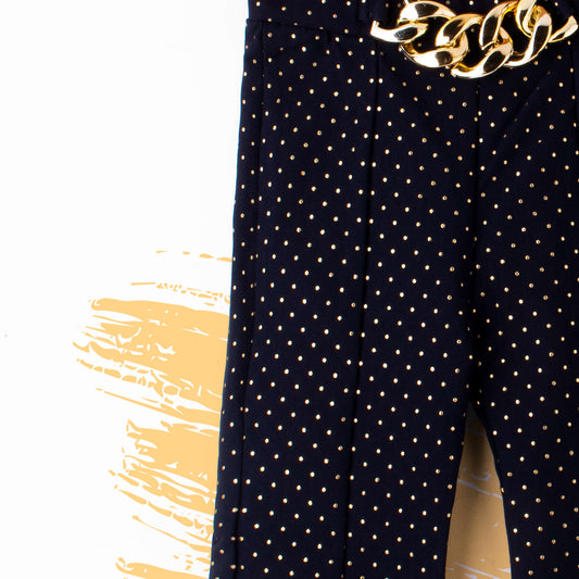 Baby Girl Fancy Clip Black Golden polka Dots Flapper