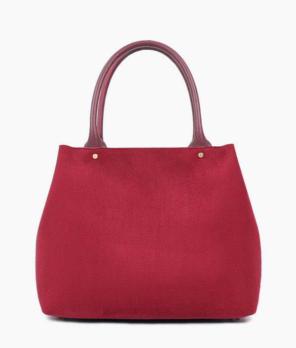 RTW Creation - Burgundy suede zipper tote bag