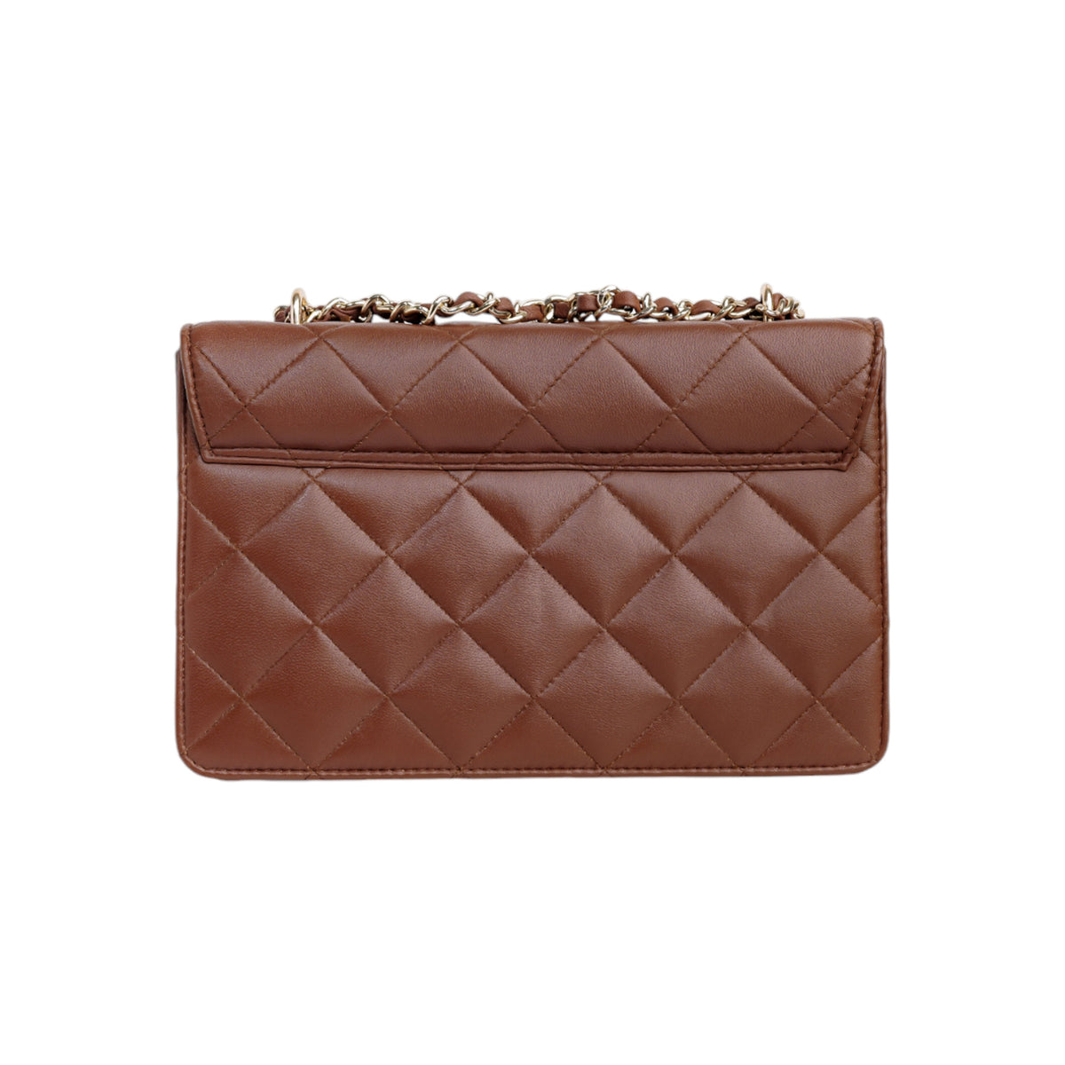 Flora Quilted Crossbody Leather Bag- tanbrown
