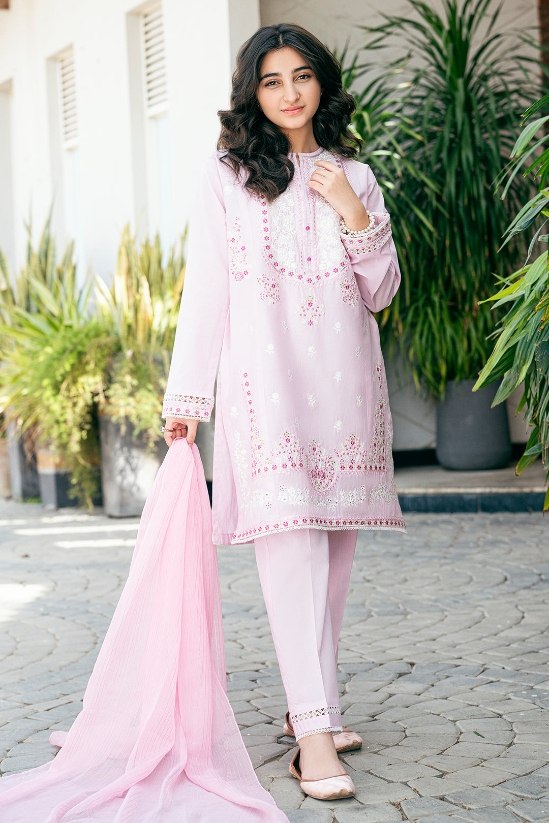 Cotton Lawn Fabric EMBROIDERED 3 PCS SUIT SKU: TSFC-003