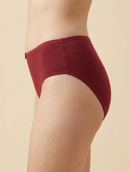 SILKIE Smart Fit, Soft Polyester Jersey Panty, Maroon