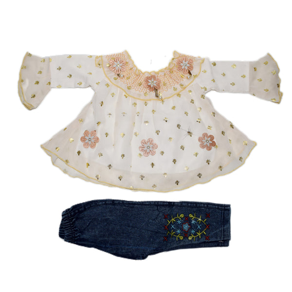 White Fancy Top With Trouser