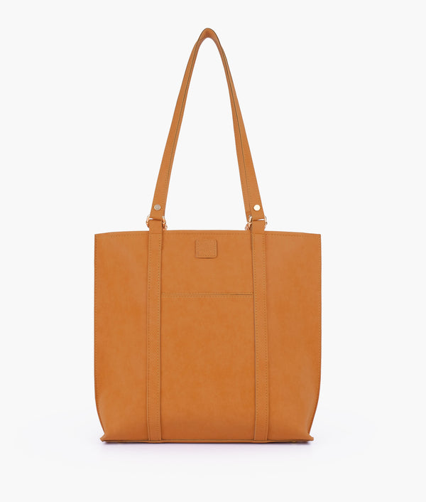 RTW Creation - Mustard mocha suede double-handle tote