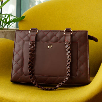 Velvique Leather Tote Bag-tan