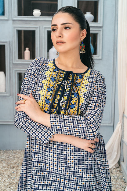 Printed and Embroidered Modern Tunic Kurti WEMB-002
